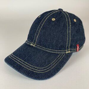 Levis Navy Blue Denim Relaxed Fit Strapback Adjustable Hat